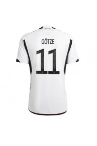 Tyskland Mario Gotze #11 Fotballdrakt Hjemme Klær VM 2022 Korte ermer